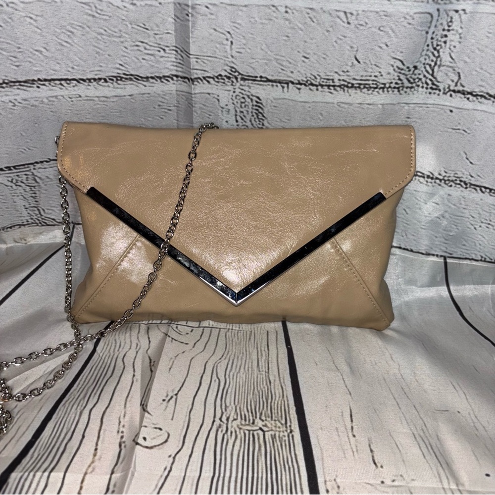INC International Concepts Women’s  Lily Glazed Clutch Shoulder Bag Chain Strap